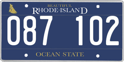 RI license plate 087102