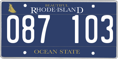 RI license plate 087103