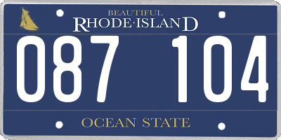 RI license plate 087104