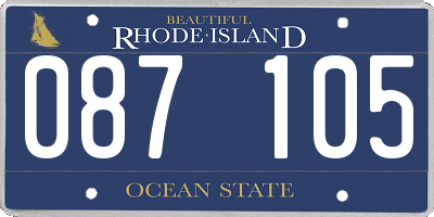 RI license plate 087105