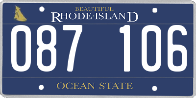 RI license plate 087106