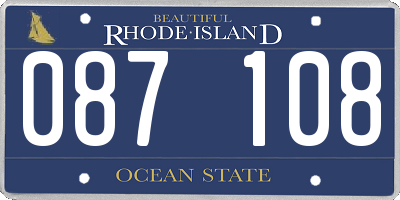 RI license plate 087108