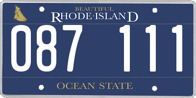 RI license plate 087111
