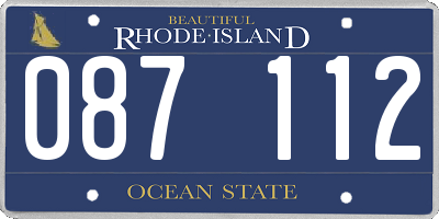 RI license plate 087112