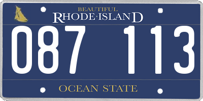 RI license plate 087113