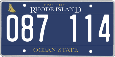 RI license plate 087114