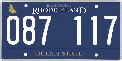 RI license plate 087117