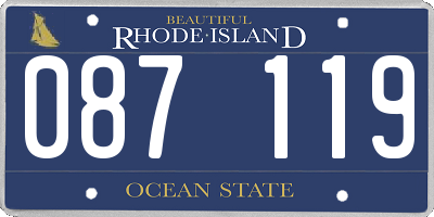 RI license plate 087119