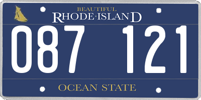 RI license plate 087121