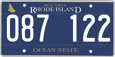 RI license plate 087122