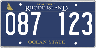 RI license plate 087123