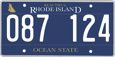 RI license plate 087124