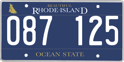 RI license plate 087125