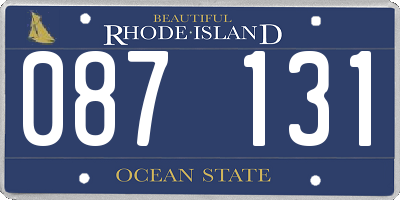 RI license plate 087131