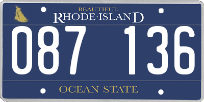 RI license plate 087136