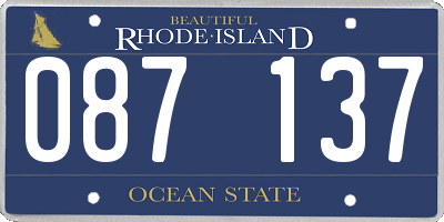 RI license plate 087137