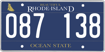 RI license plate 087138