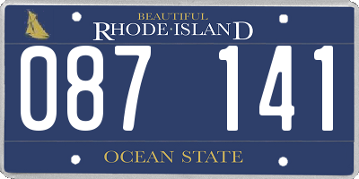 RI license plate 087141