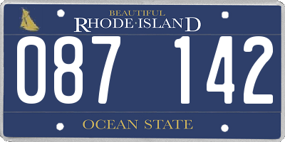 RI license plate 087142