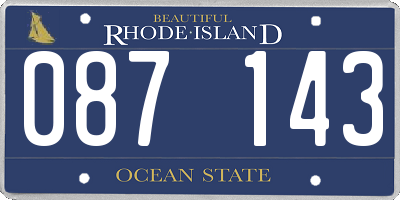 RI license plate 087143