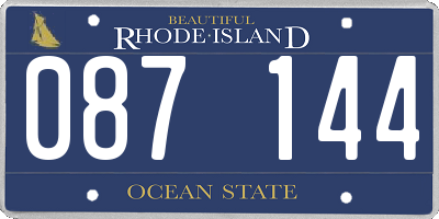 RI license plate 087144