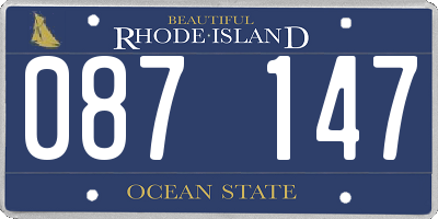 RI license plate 087147