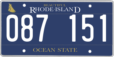 RI license plate 087151