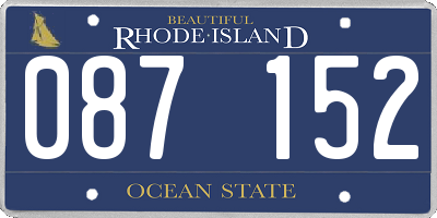 RI license plate 087152