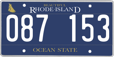 RI license plate 087153