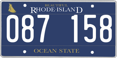 RI license plate 087158