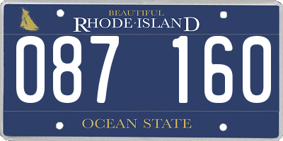 RI license plate 087160