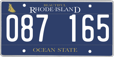 RI license plate 087165