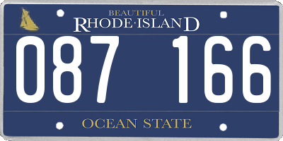 RI license plate 087166