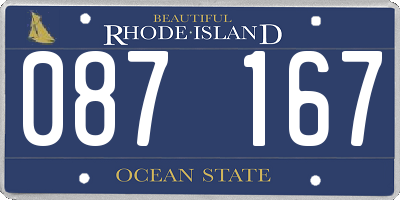 RI license plate 087167