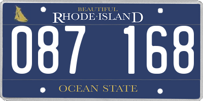 RI license plate 087168