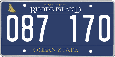 RI license plate 087170
