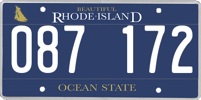 RI license plate 087172