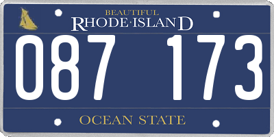 RI license plate 087173
