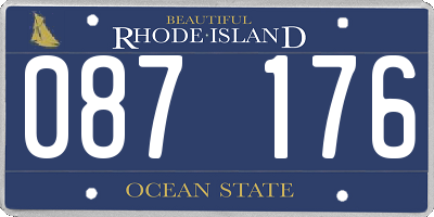 RI license plate 087176