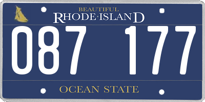 RI license plate 087177