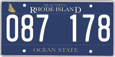 RI license plate 087178