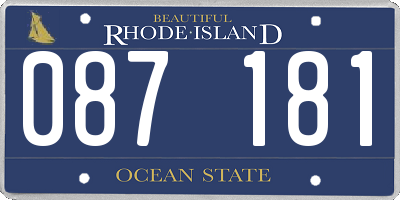 RI license plate 087181
