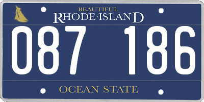 RI license plate 087186