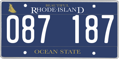 RI license plate 087187