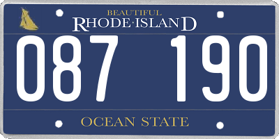 RI license plate 087190