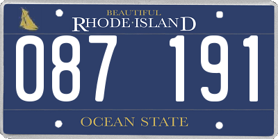 RI license plate 087191