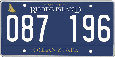 RI license plate 087196