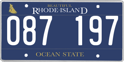 RI license plate 087197