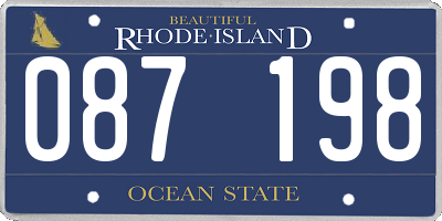 RI license plate 087198
