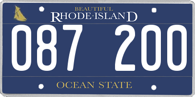 RI license plate 087200